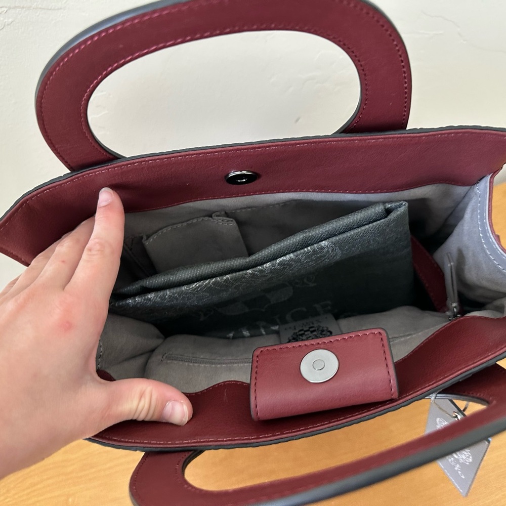 Vince Camuto Burgundy Leather Tote - Picture 3 of 3